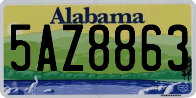 AL license plate 5AZ8863