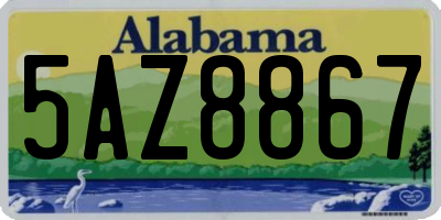 AL license plate 5AZ8867