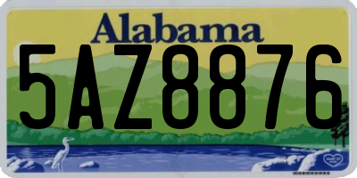 AL license plate 5AZ8876