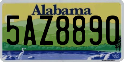 AL license plate 5AZ8890