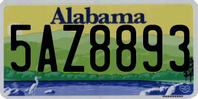 AL license plate 5AZ8893