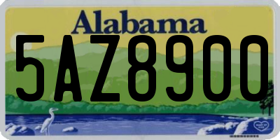 AL license plate 5AZ8900
