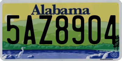 AL license plate 5AZ8904
