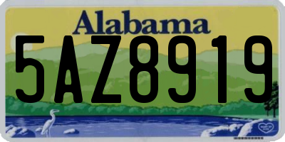 AL license plate 5AZ8919