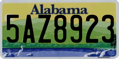 AL license plate 5AZ8923