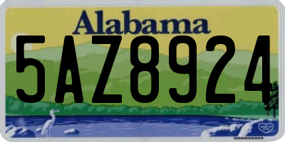 AL license plate 5AZ8924