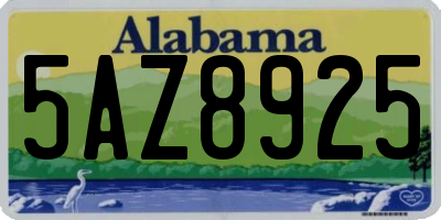 AL license plate 5AZ8925