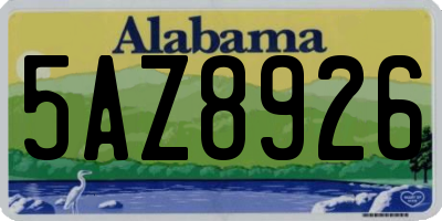 AL license plate 5AZ8926