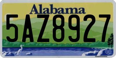 AL license plate 5AZ8927