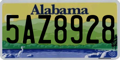 AL license plate 5AZ8928