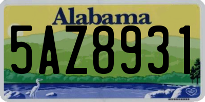 AL license plate 5AZ8931
