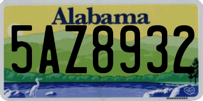 AL license plate 5AZ8932