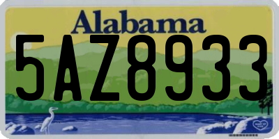 AL license plate 5AZ8933