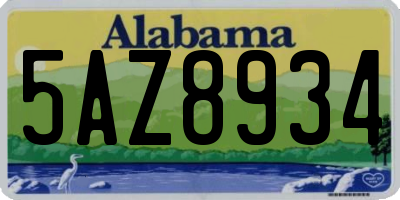 AL license plate 5AZ8934