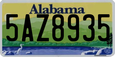 AL license plate 5AZ8935