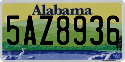AL license plate 5AZ8936