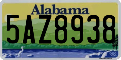 AL license plate 5AZ8938