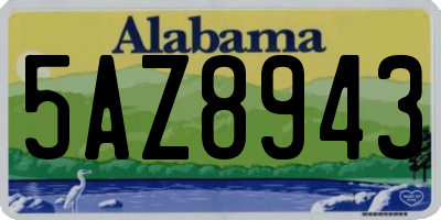 AL license plate 5AZ8943