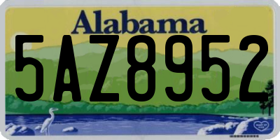 AL license plate 5AZ8952