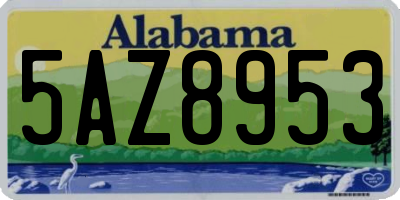 AL license plate 5AZ8953