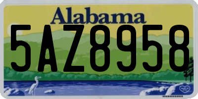AL license plate 5AZ8958