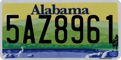 AL license plate 5AZ8961