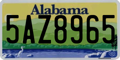 AL license plate 5AZ8965