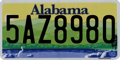 AL license plate 5AZ8980