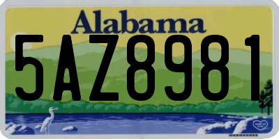 AL license plate 5AZ8981