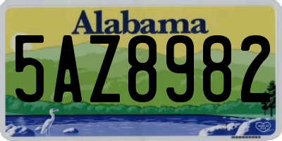 AL license plate 5AZ8982