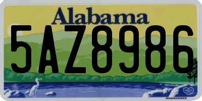 AL license plate 5AZ8986