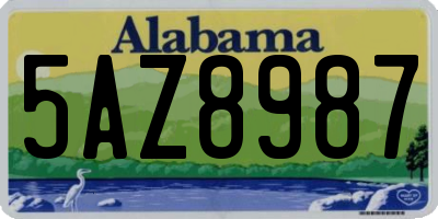 AL license plate 5AZ8987