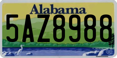 AL license plate 5AZ8988