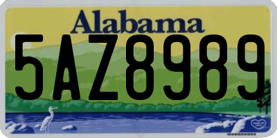 AL license plate 5AZ8989