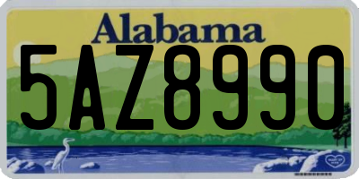 AL license plate 5AZ8990