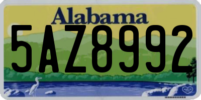 AL license plate 5AZ8992