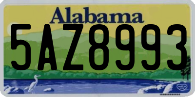 AL license plate 5AZ8993