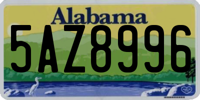 AL license plate 5AZ8996