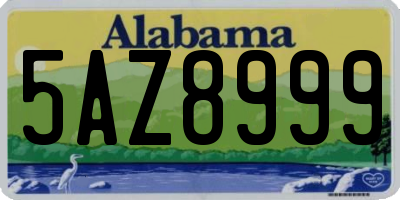 AL license plate 5AZ8999