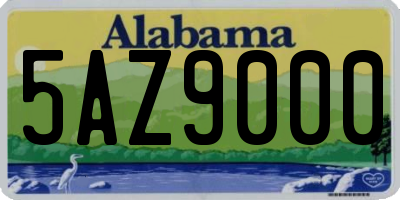 AL license plate 5AZ9000