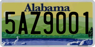AL license plate 5AZ9001