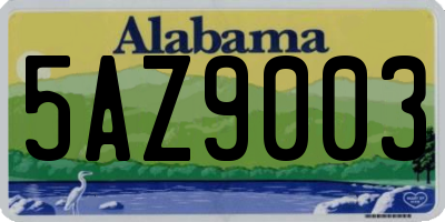 AL license plate 5AZ9003