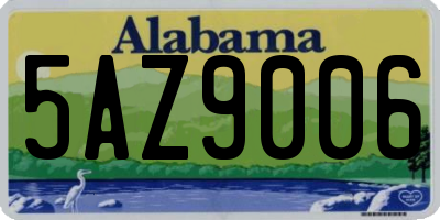 AL license plate 5AZ9006