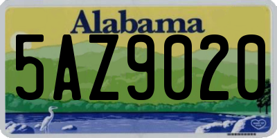 AL license plate 5AZ9020