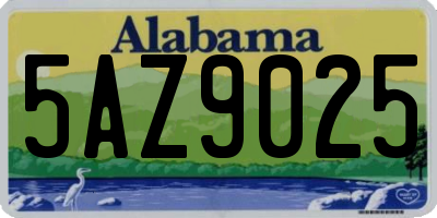 AL license plate 5AZ9025
