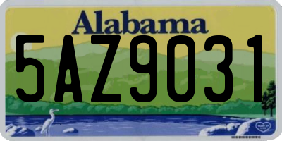 AL license plate 5AZ9031