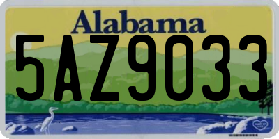 AL license plate 5AZ9033