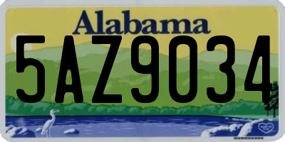 AL license plate 5AZ9034