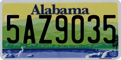 AL license plate 5AZ9035
