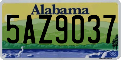 AL license plate 5AZ9037